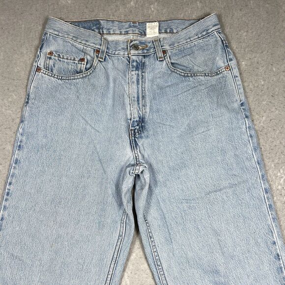Vintage Y2K 2000 Levis 550 Men’s 34x34 Distressed Relaxed Fit Denim Jeans Blue - Picture 6 of 15